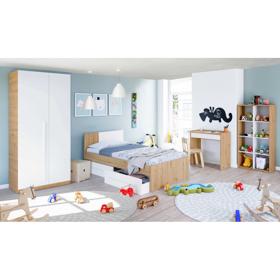Estante Noa 136x67x33 Carvalho/ Branco Estante Noa 136x67x33 Carvalho/ Branco