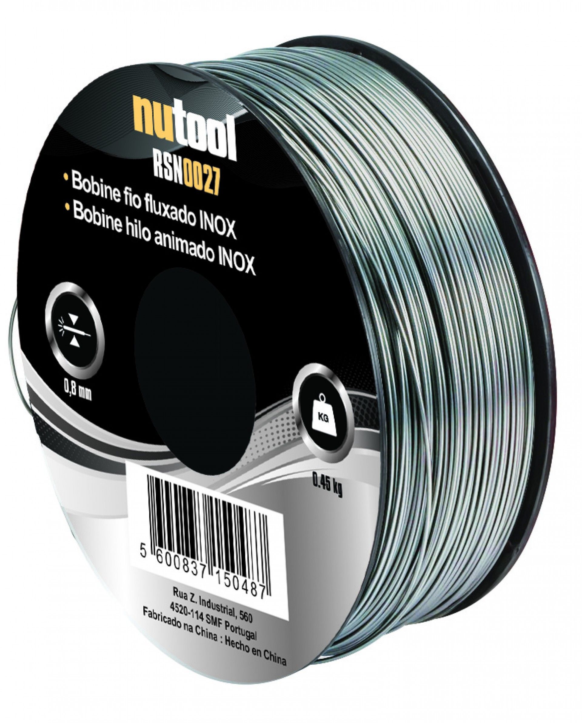 Bobine Fio Fluxado 0,9mm Inox 450g