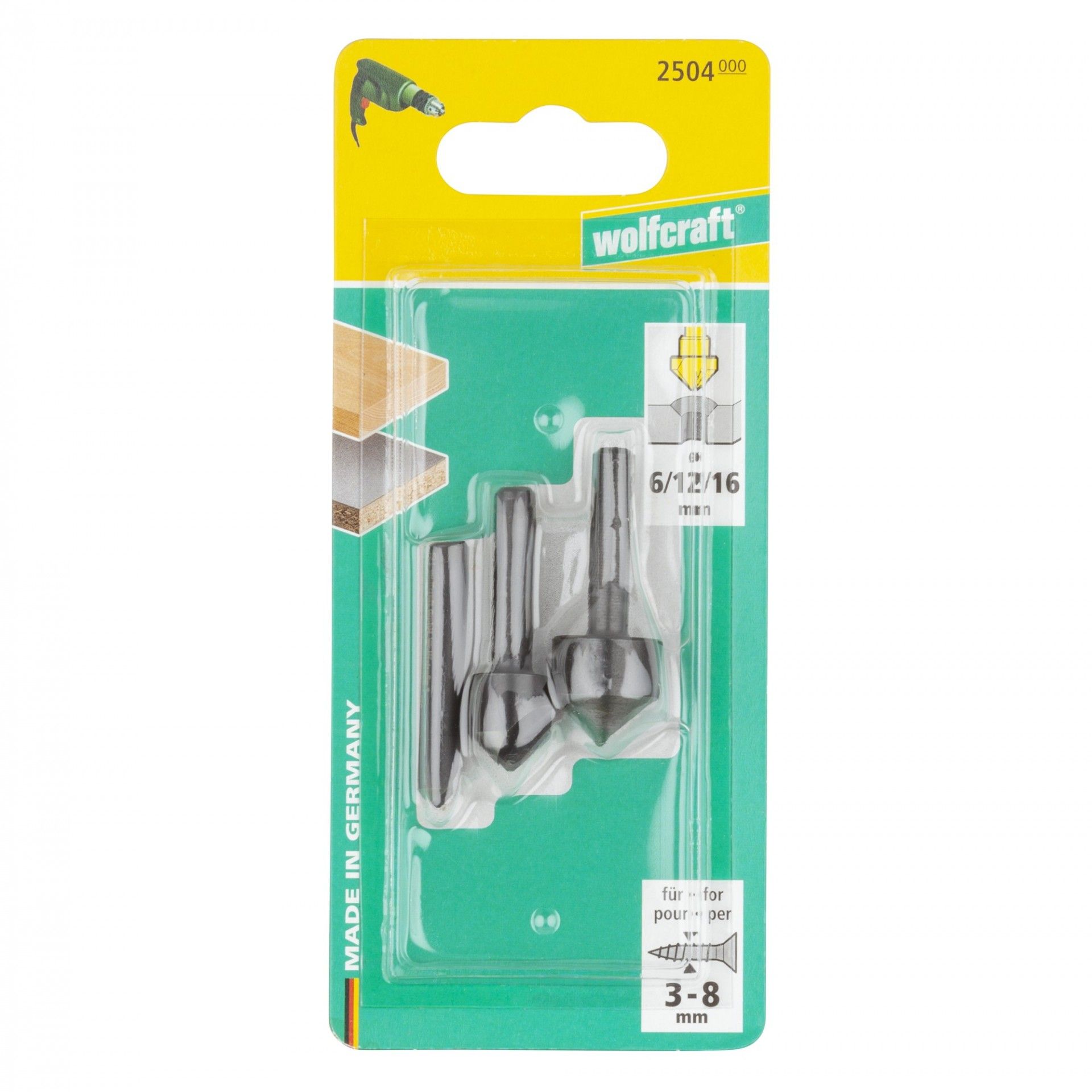 Fresas Cónicas Haste 6mm 3un (6,12,16mm)