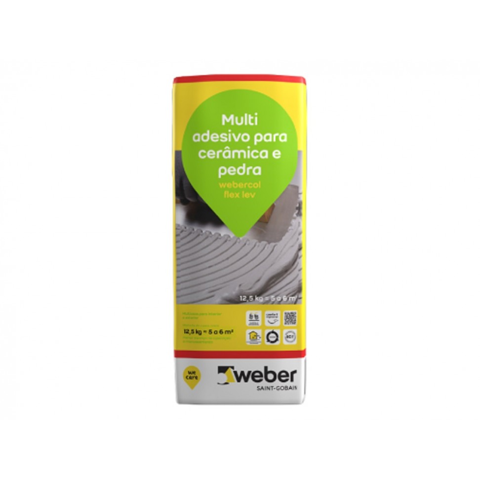 Cimento Cola WeberCol Flex LEV Cinza 12,5KG