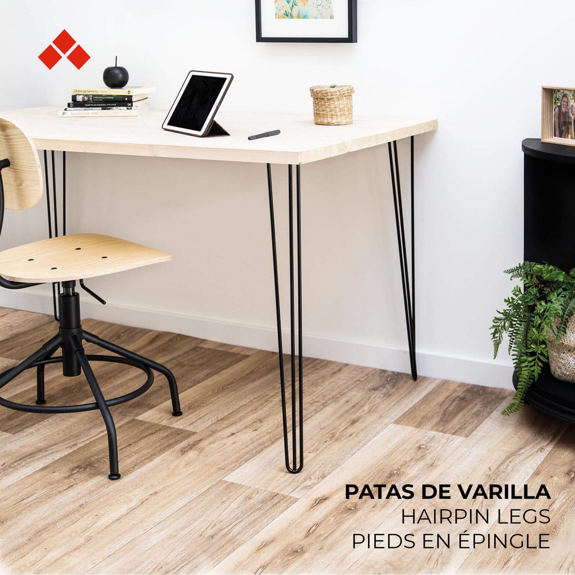 Perna Aço Base Redondo 70x10x10 Preta