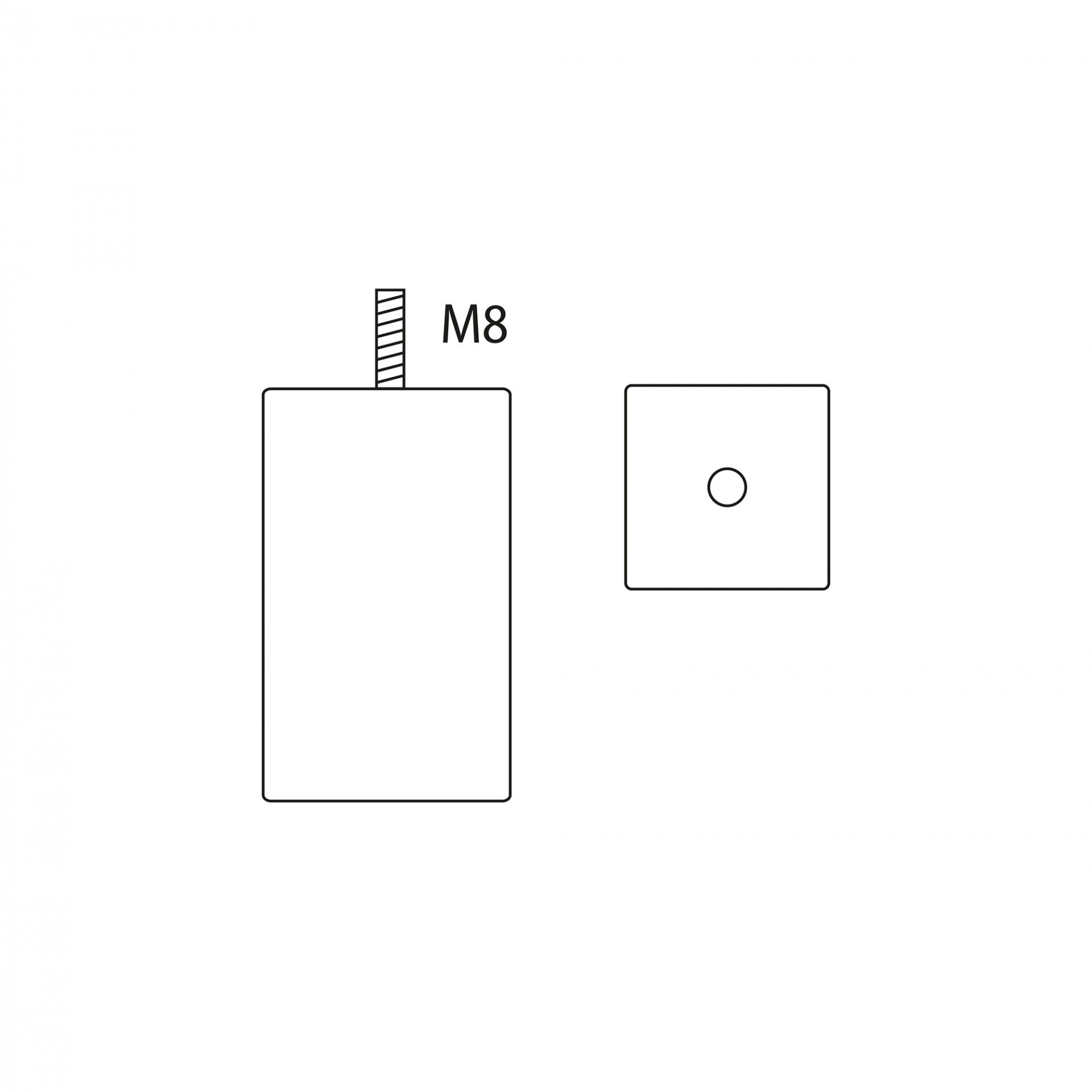 Pé Madeira Quadrado 50x50mm