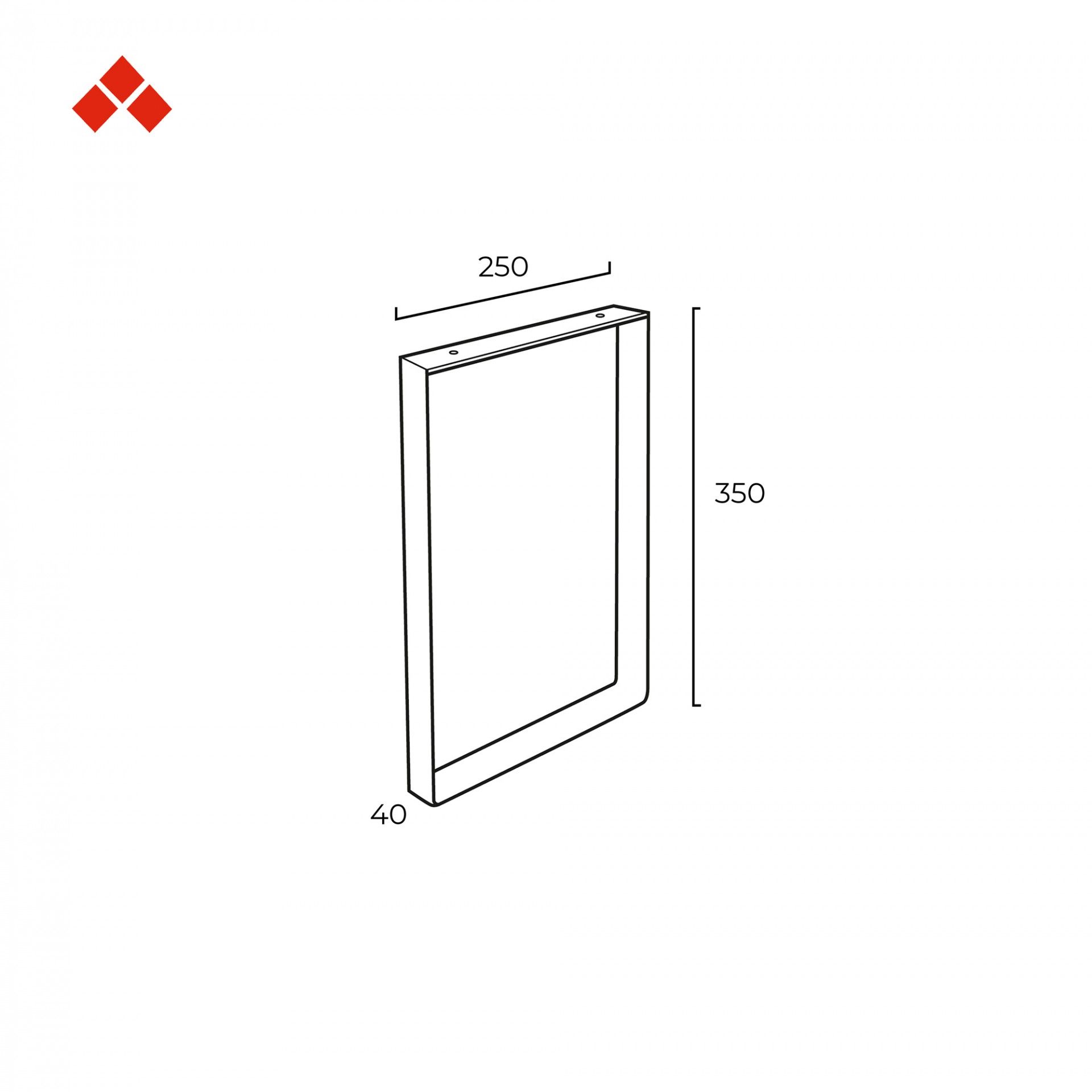 Pé Móvel Quadrado 350x250x40x5 Preta