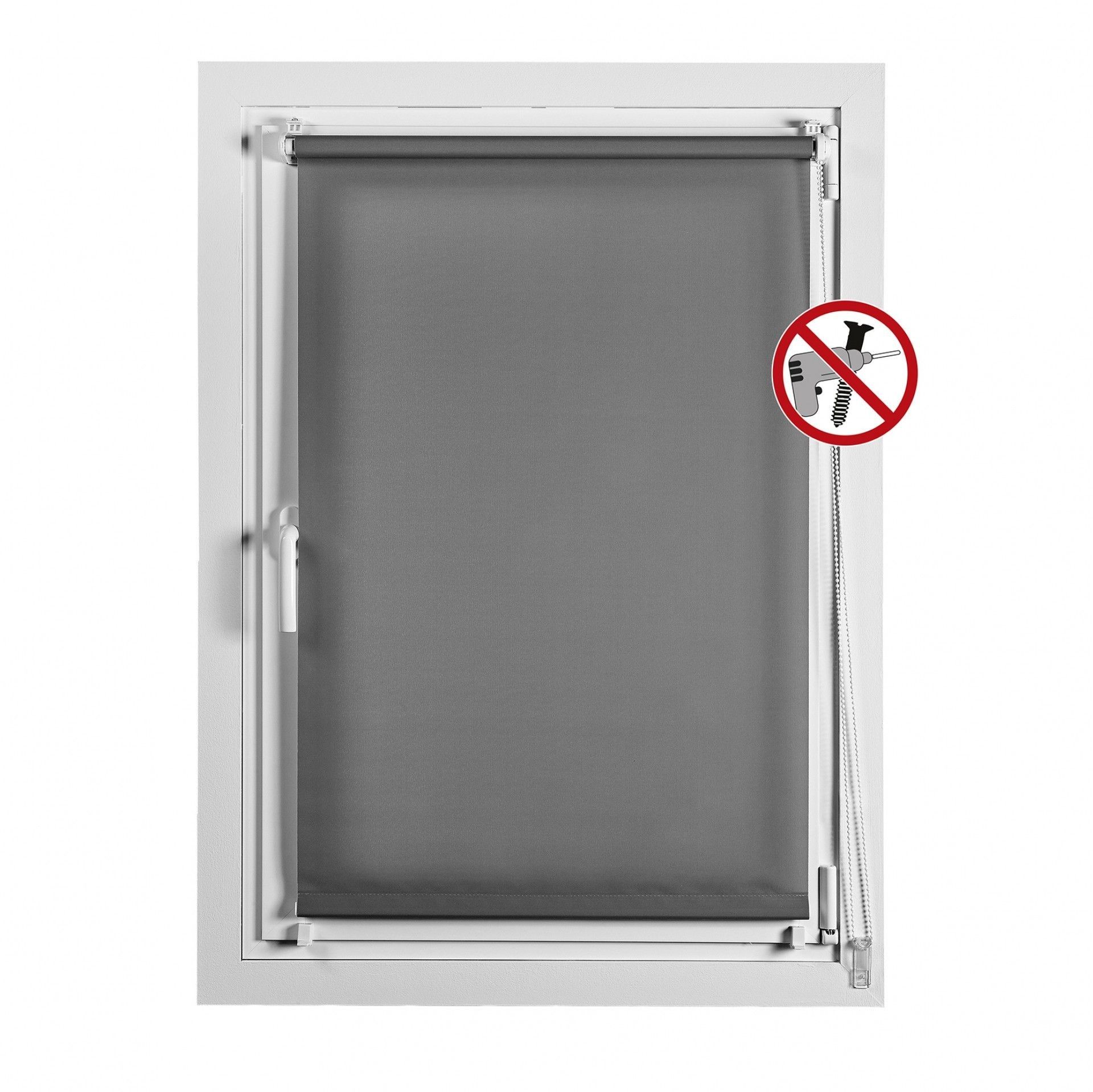 Estore Clip&Fix Translúcido 150x180cm Cinza