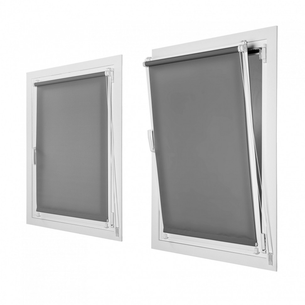 Estore Clip&Fix Transl�cido.90x180cm Cinza