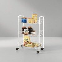 Carrinho Multiusos 3 Prateleiras Siena Branco Carrinho Multiusos 3 Prateleiras Siena Branco