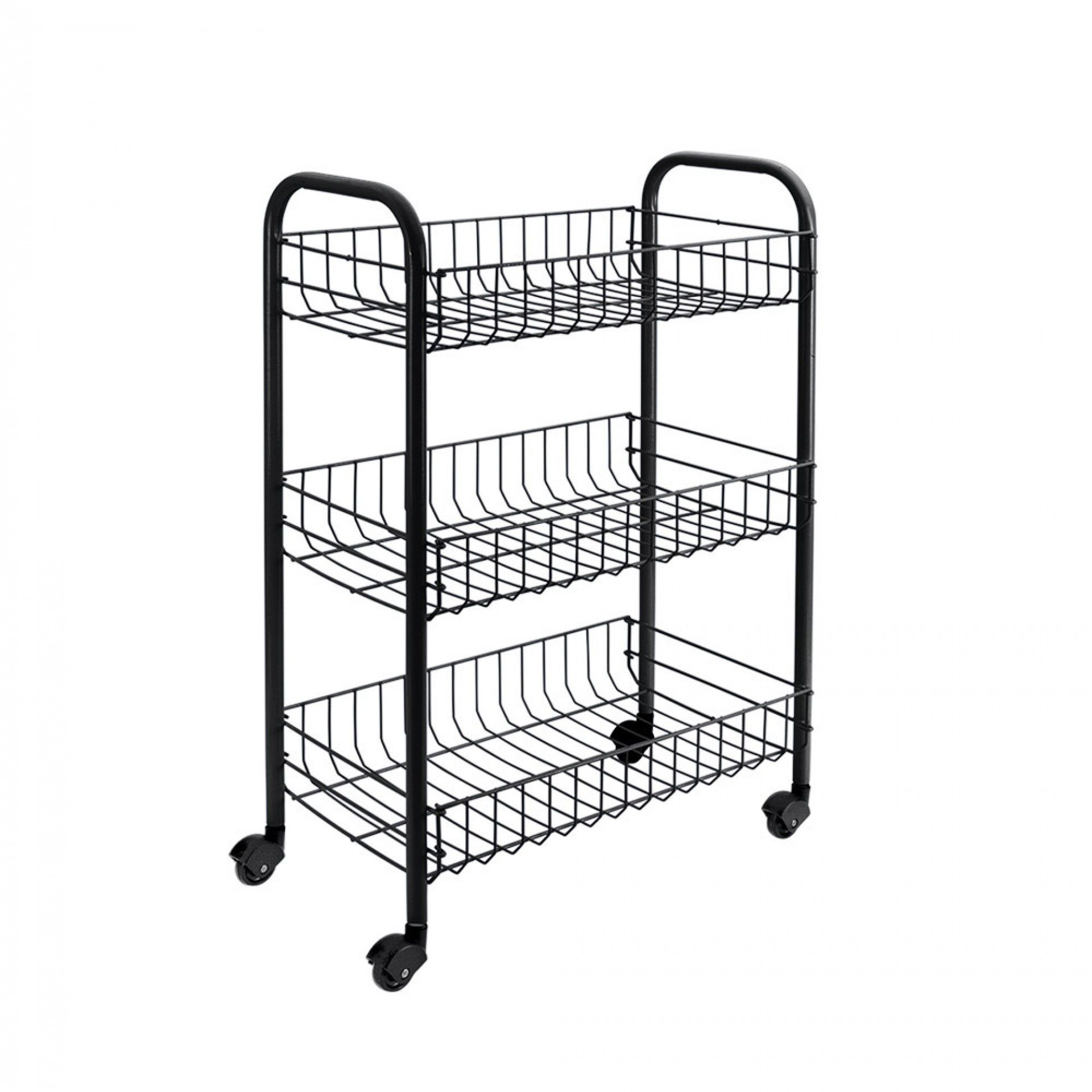 Carrinho Multiusos 3 Prateleiras Siena Preto