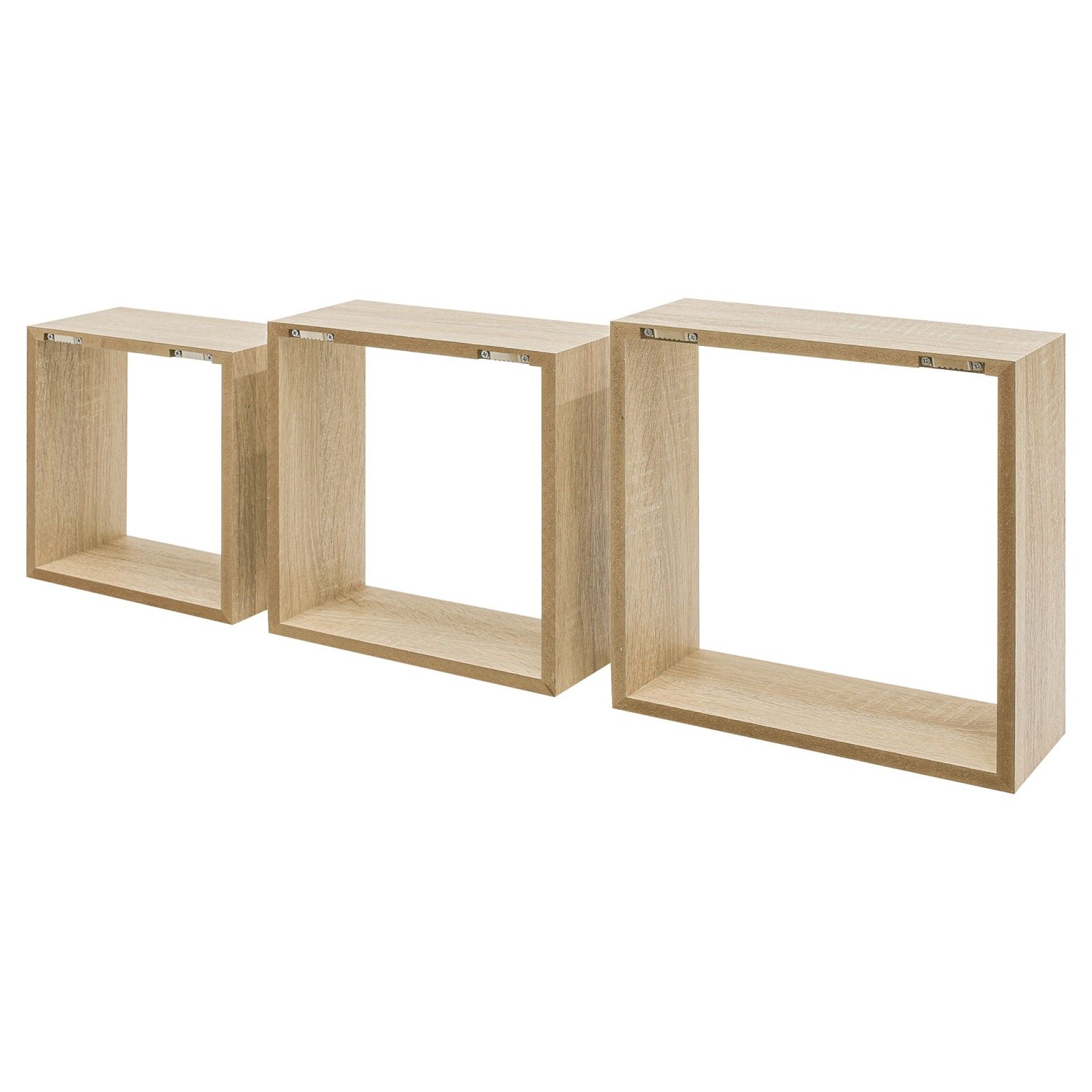 Kit 3 Cubos 30x30x12mm Carvalho