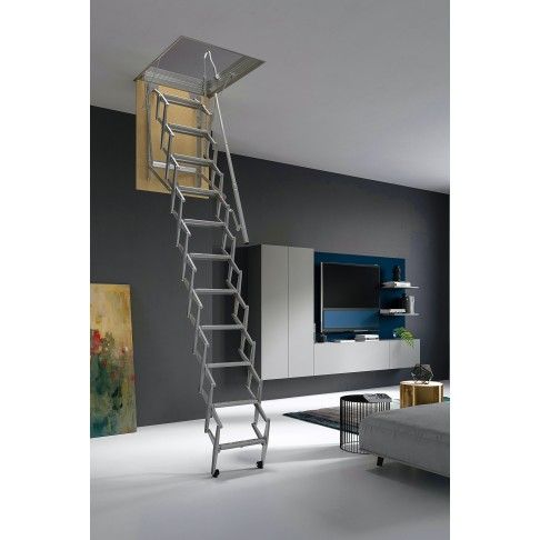 Escada De Sótão Metal 70x90x280cm Escada De Sótão Metal 70x90x280cm