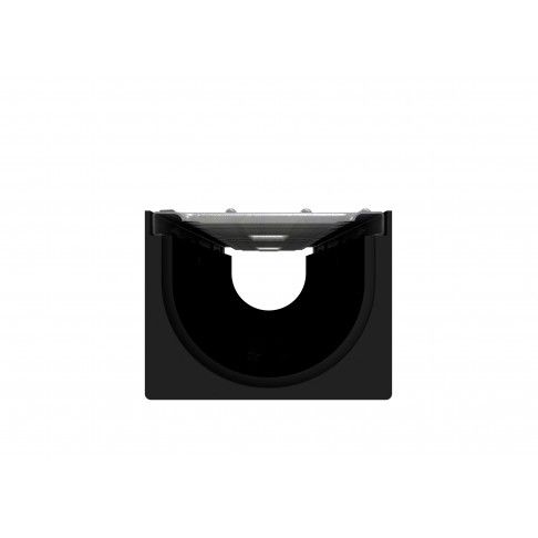 Canal PE-HD Preto com Grelha Metal Estampada Canal PE-HD Preto com Grelha Metal Estampada