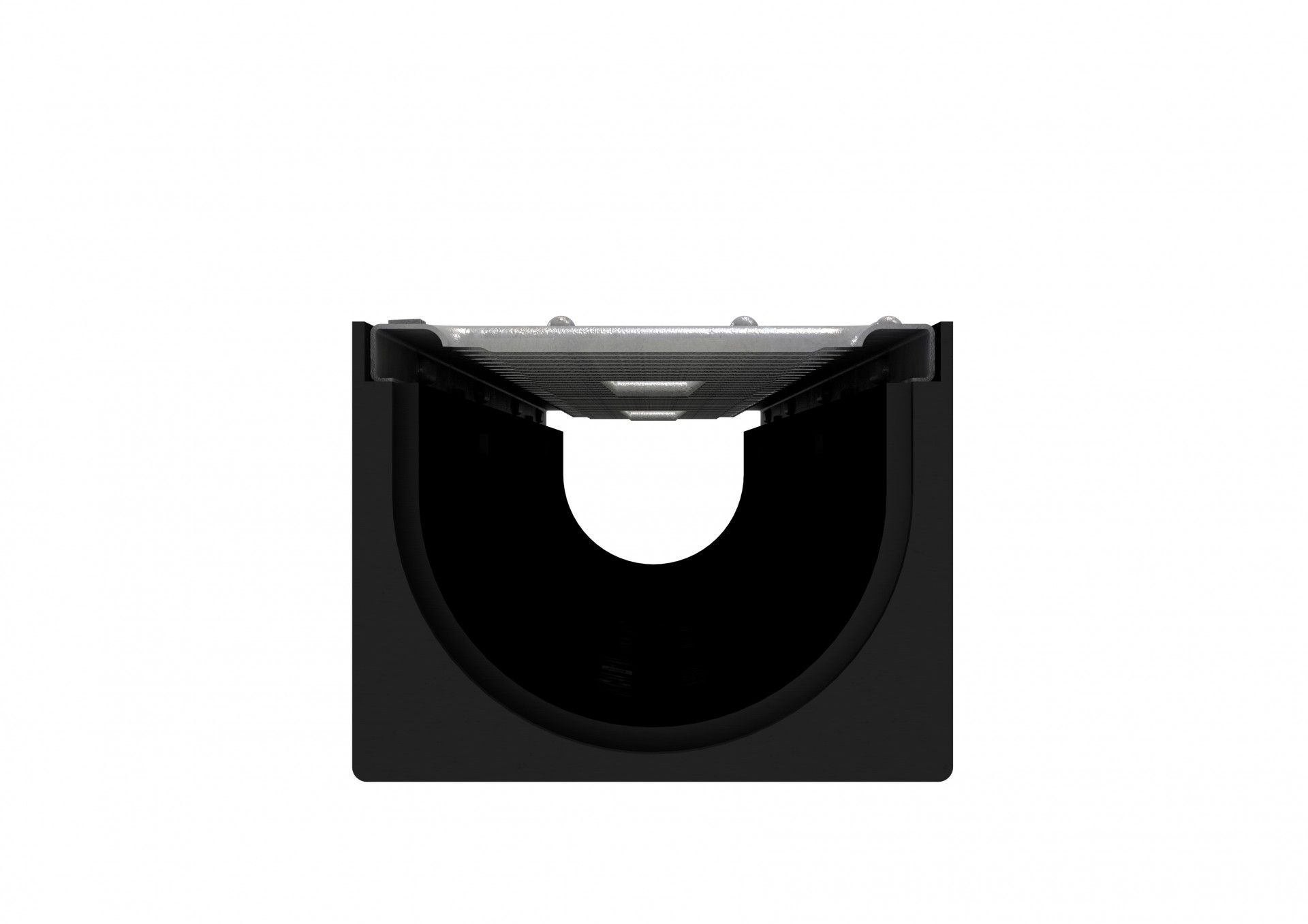 Canal PE-HD Preto com Grelha Metal Estampada