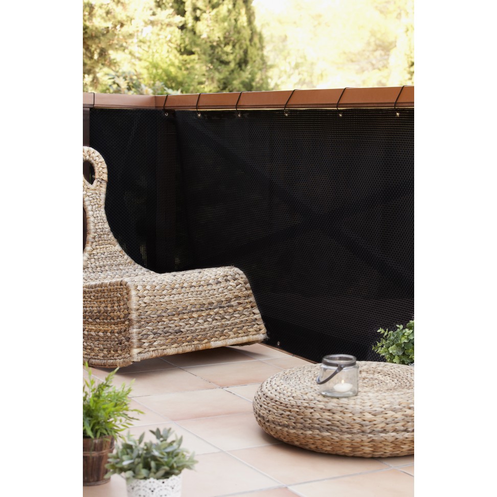 Oculta��o Varandas Rattan 0.9x3m Preto