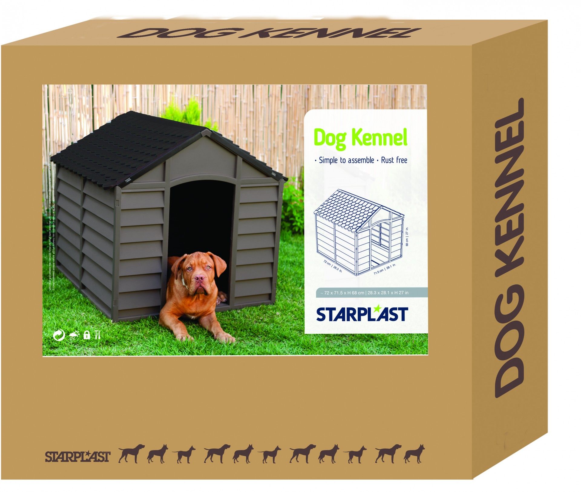 Casota Cão Em Pvc 86x84.5x82cm Mocha