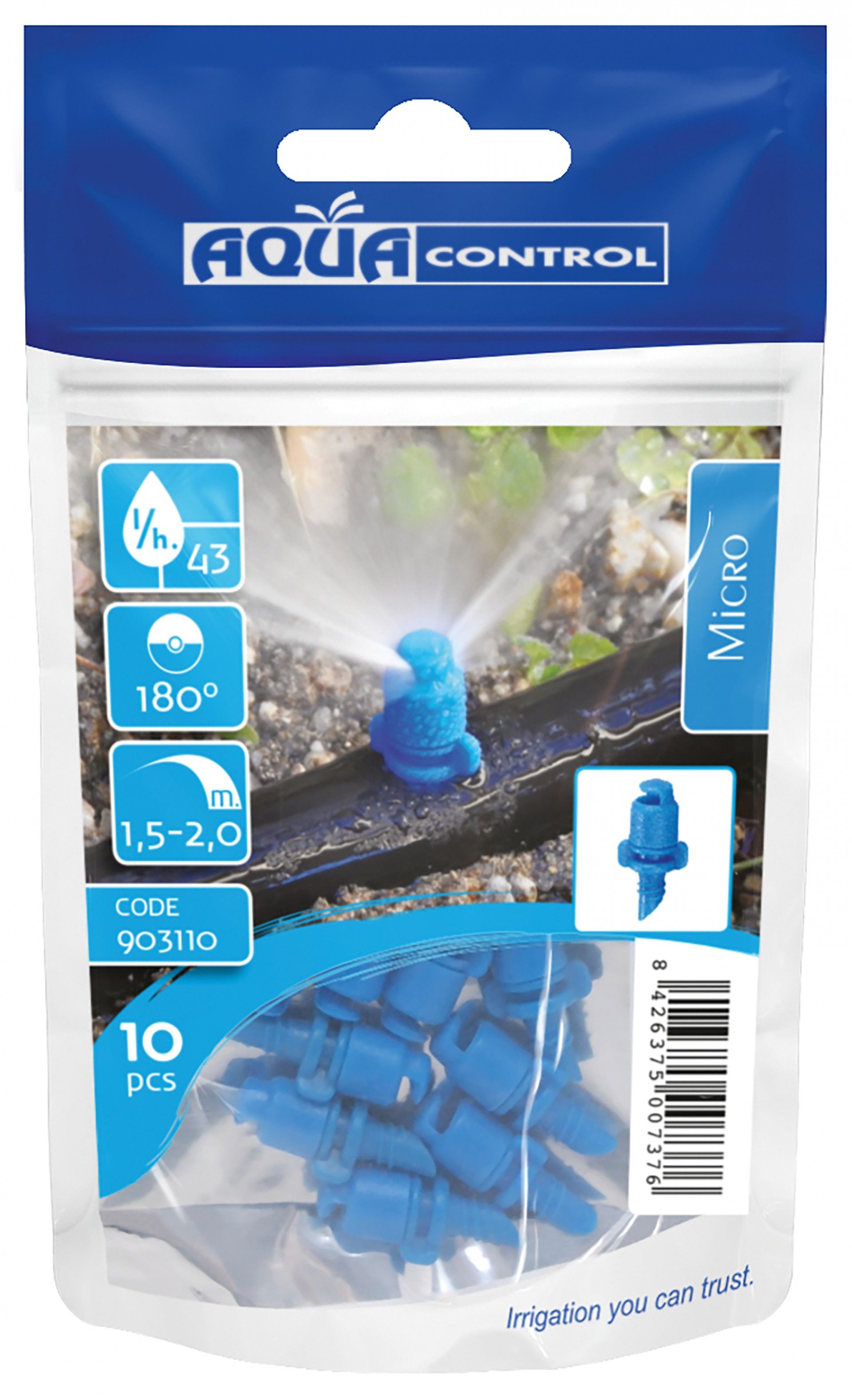 Micro Aspersor Maxi Jet 180º 10un