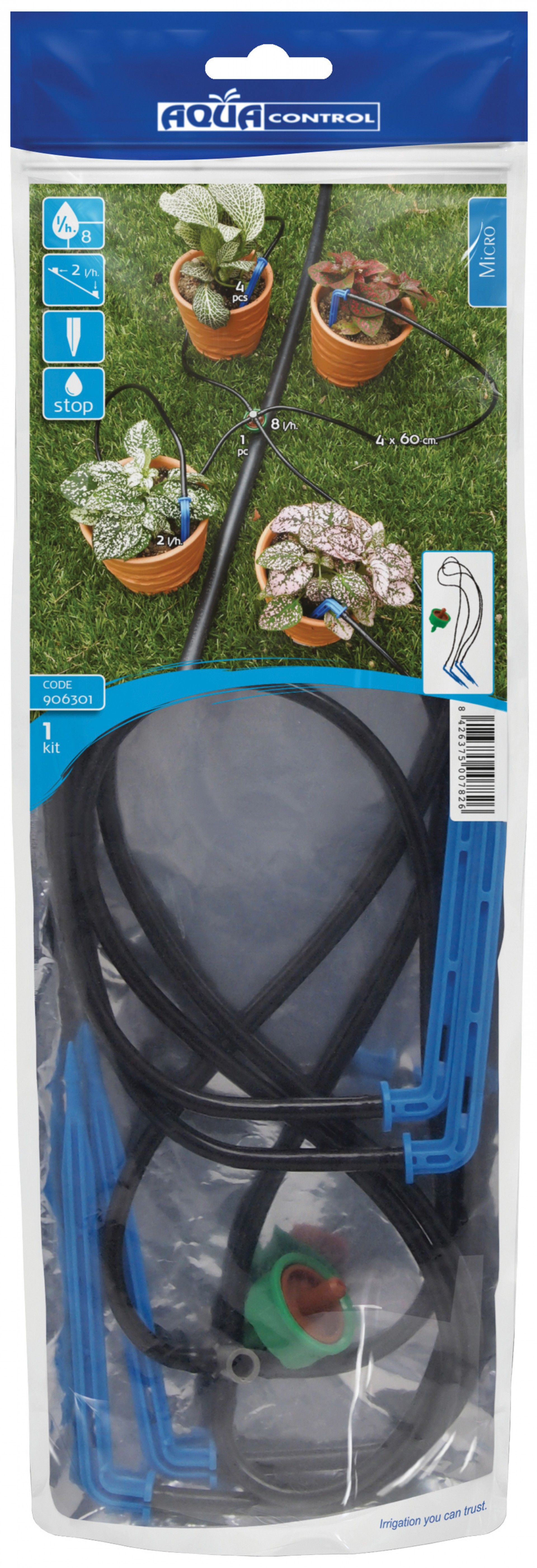 1 Kit Gotejador 8 L/H 4 Saídas