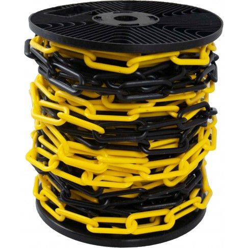 Corrente Sinaliz Plástico 6mm A/Preto 1m Corrente Sinaliz Plástico 6mm A/Preto 1m