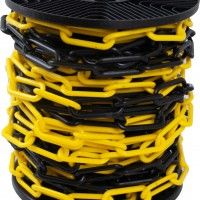 Corrente Sinaliz Plástico 6mm A/Preto 1m Corrente Sinaliz Plástico 6mm A/Preto 1m