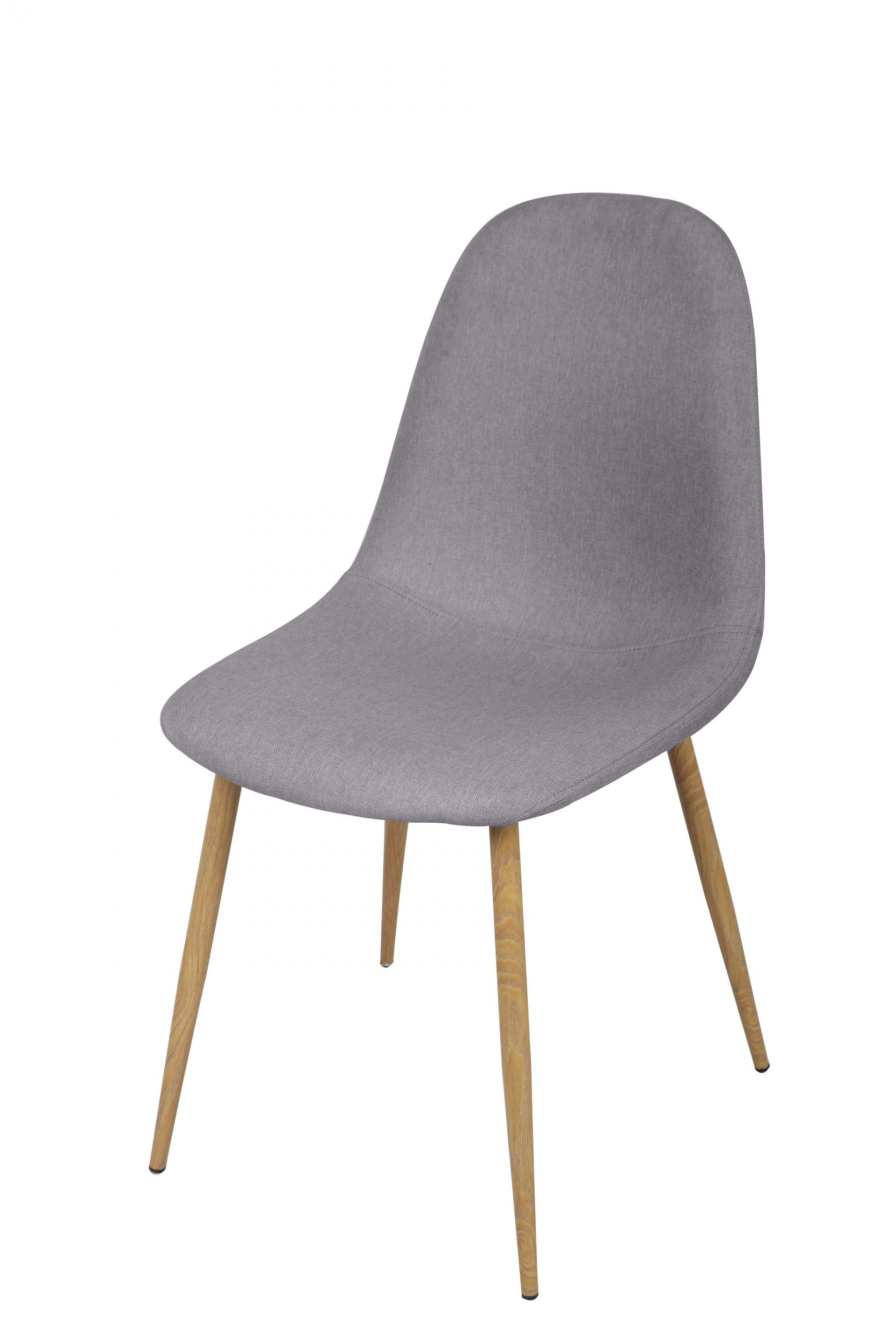 Cadeira Bremen Cinza C/Pés Madeira