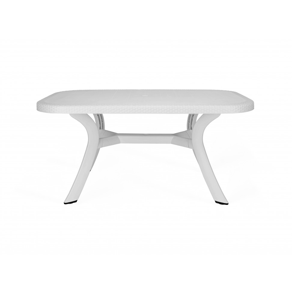 Mesa Caribe Rattan 150x90cm Branco Mesa Caribe Rattan 150x90cm Branco