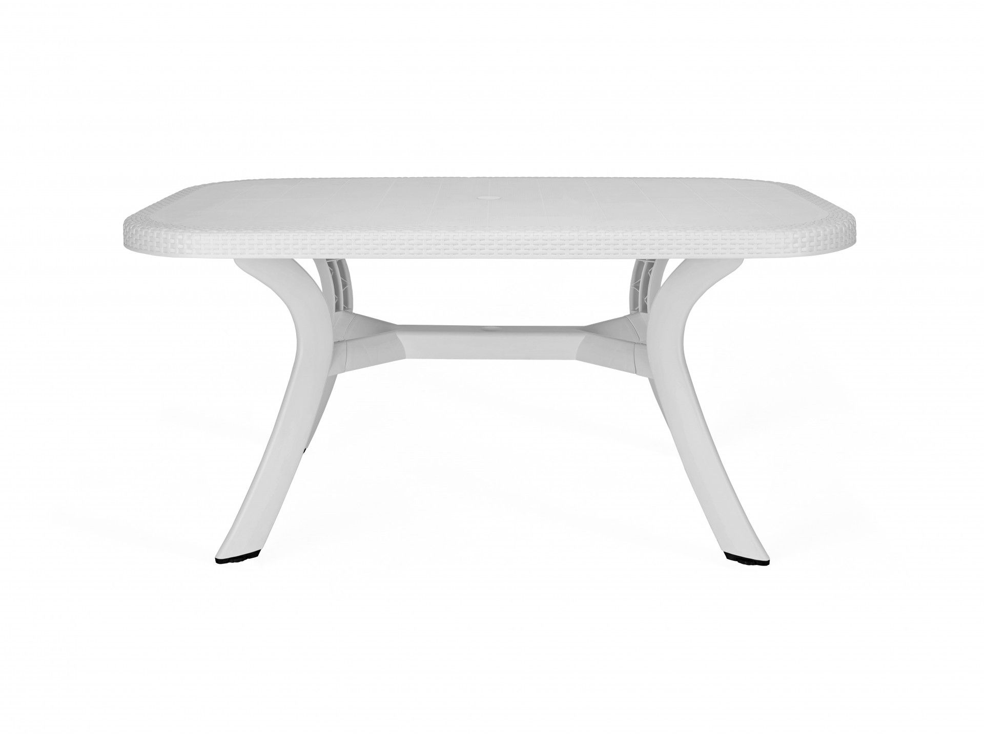 Mesa Caribe Rattan 150x90cm Branco