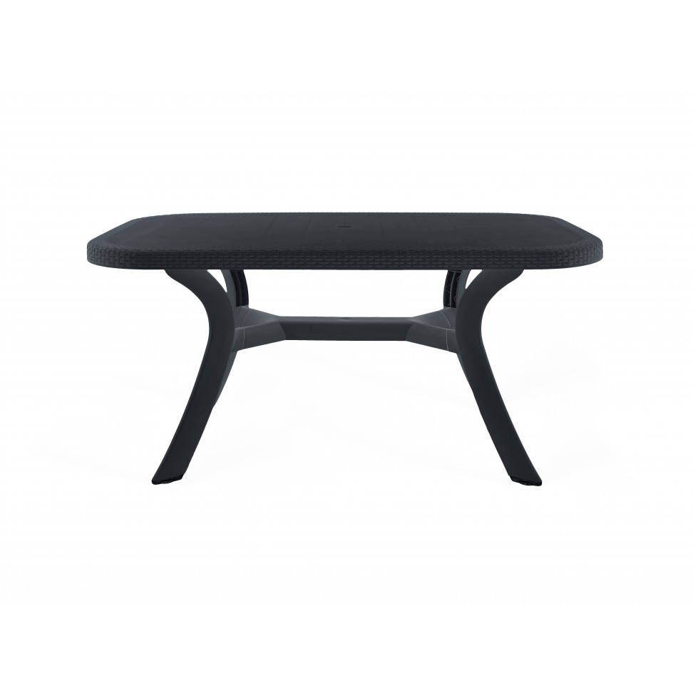 Mesa Caribe Rattan 150x90cm Antracite