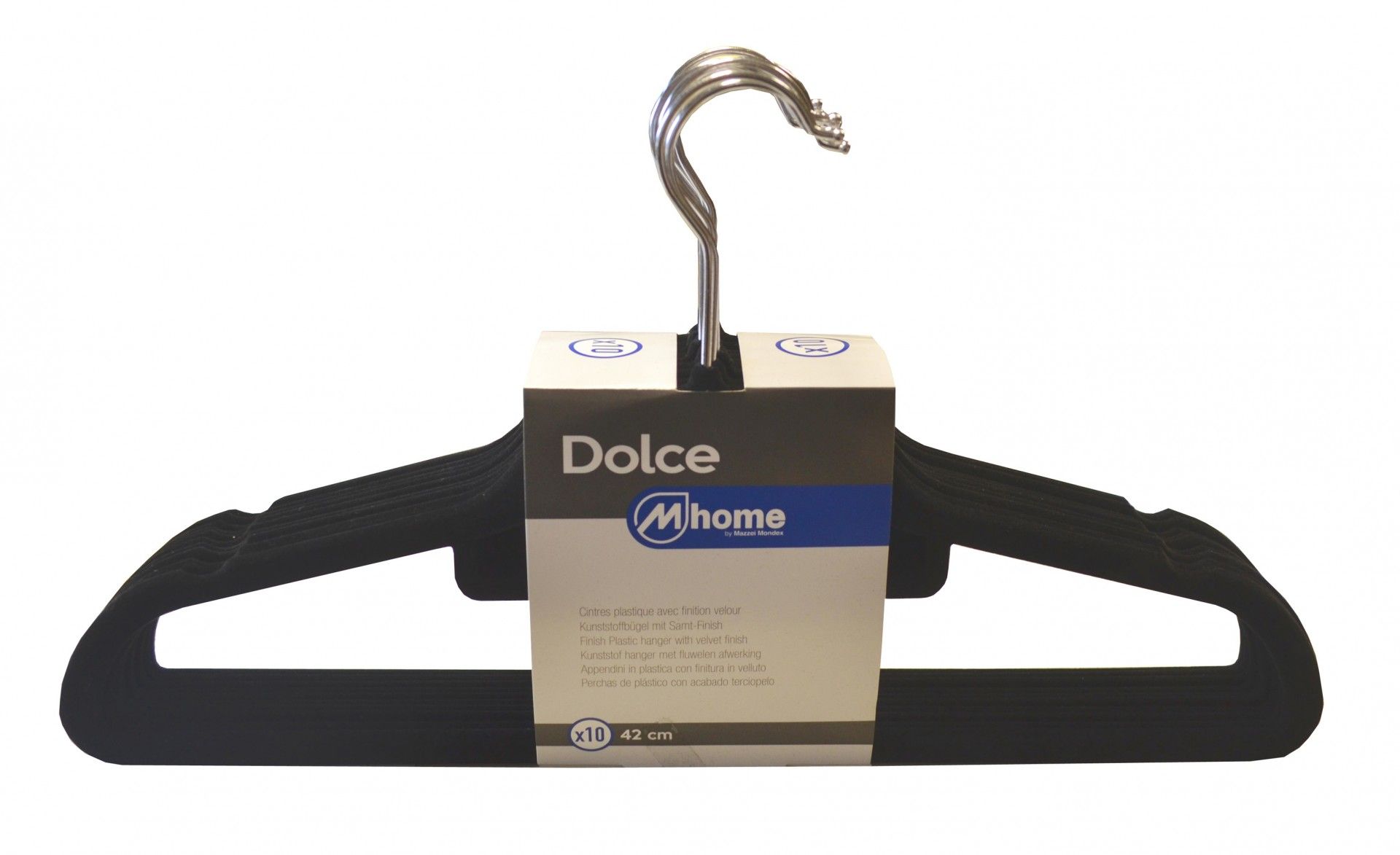 Conjunto De 10 Cabides De Veludo Preto