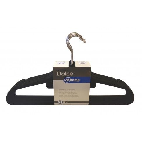 Conjunto De 10 Cabides De Veludo Preto Conjunto De 10 Cabides De Veludo Preto