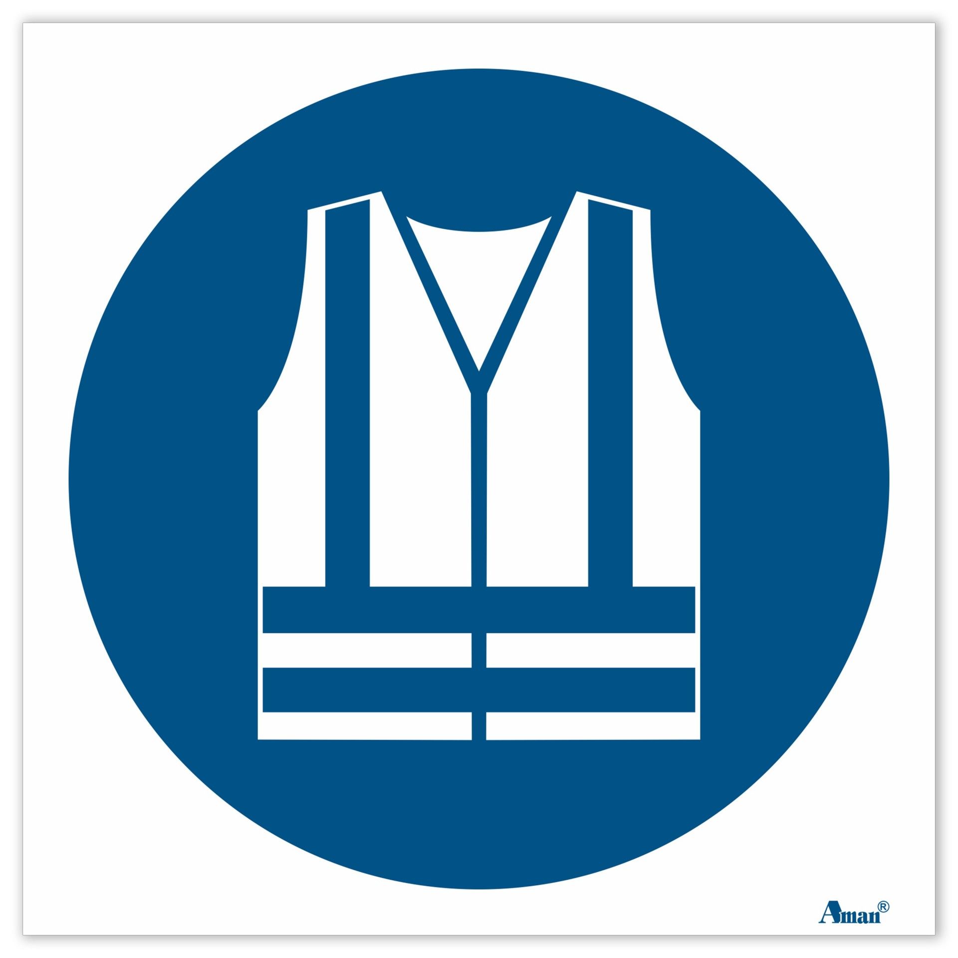 Sinalética Autocolante "Uso Obrigatório de Colete"