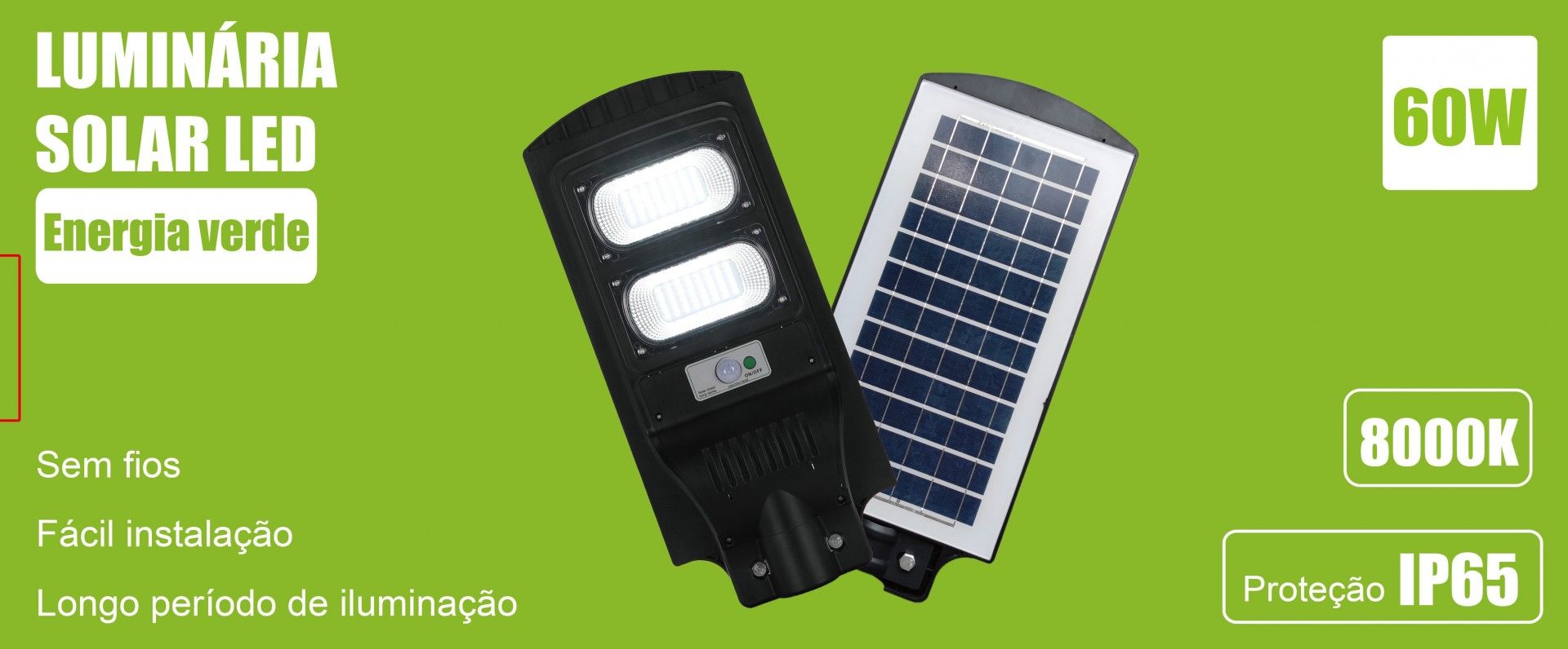 Luminária Solar Sens Luz 60w