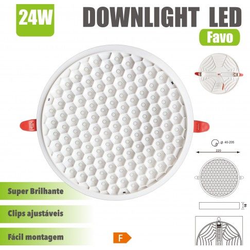 Downlight Led Favo 22.5cm 24w 2400lm Downlight Led Favo 22.5cm 24w 2400lm