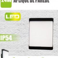 Aplique Parede Led Pp Liso 24w Preto Aplique Parede Led Pp Liso 24w Preto