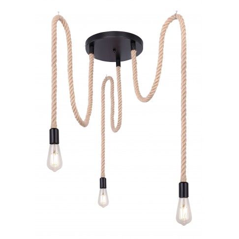 Suspensão Metal Pt 1600mm 3xe27 Corda Suspensão Metal Pt 1600mm 3xe27 Corda