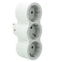 Ficha Tripla 2p+T Frontal Branco/Cinxa Ficha Tripla 2p+T Frontal Branco/Cinxa