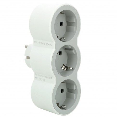 Ficha Tripla 2p+T Frontal Branco/Cinxa Ficha Tripla 2p+T Frontal Branco/Cinxa