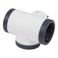 Ficha Tripla 2p+T Lateral Branco/Cinza Ficha Tripla 2p+T Lateral Branco/Cinza
