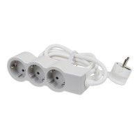 Bloco Tomadas 3x2p+T 1,5mt Branco/Cinza Bloco Tomadas 3x2p+T 1,5mt Branco/Cinza