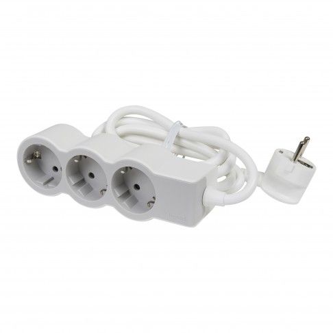 Bloco Tomadas 3x2p+T 1,5mt Branco/Cinza Bloco Tomadas 3x2p+T 1,5mt Branco/Cinza