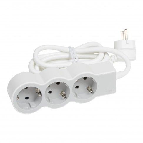 Bloco Tomadas 3x2p+T 1,5mt Branco/Cinza Bloco Tomadas 3x2p+T 1,5mt Branco/Cinza
