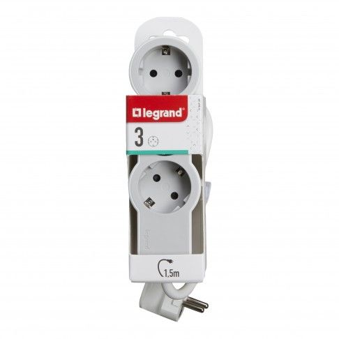 Bloco Tomadas 3x2p+T 1,5mt Branco/Cinza Bloco Tomadas 3x2p+T 1,5mt Branco/Cinza