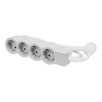 Bloco Tomadas 4x2p+T 3mt Branco/Cinza Bloco Tomadas 4x2p+T 3mt Branco/Cinza