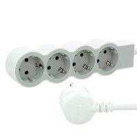 Bloco Tomadas 4x2p+T 3mt Branco/Cinza Bloco Tomadas 4x2p+T 3mt Branco/Cinza