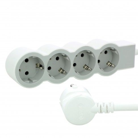Bloco Tomadas 4x2p+T 3mt Branco/Cinza Bloco Tomadas 4x2p+T 3mt Branco/Cinza
