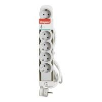 Bloco Tomadas 6x2p+T 3mt Branco/Cinza Bloco Tomadas 6x2p+T 3mt Branco/Cinza