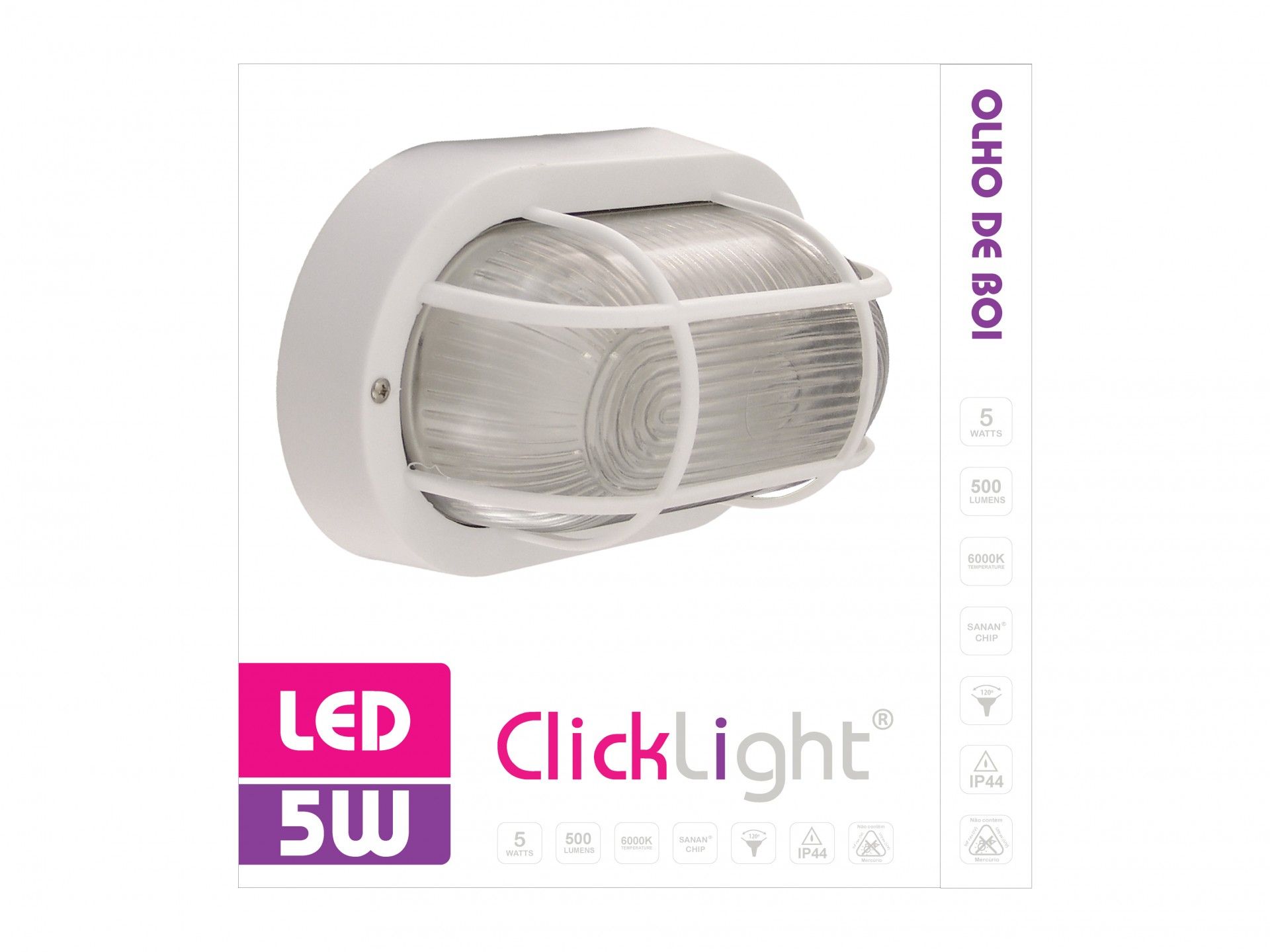 Olho Boi Led Oval C/Rede 1xe27 C/Lâmpada