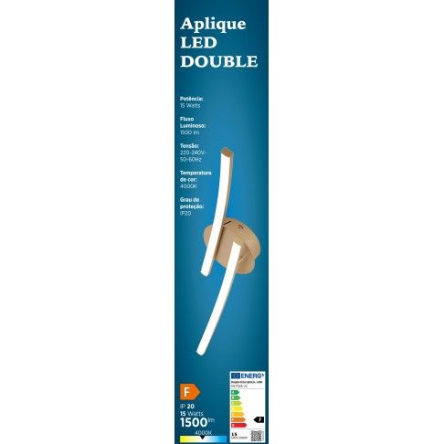 APLIQUE LED DOUBLE 16W 4000K NIKEL APLIQUE LED DOUBLE 16W 4000K NIKEL