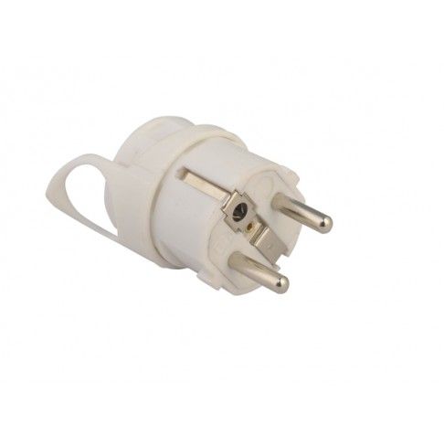 Ficha Shucko Macho 16a C/Anel Branca Ficha Shucko Macho 16a C/Anel Branca