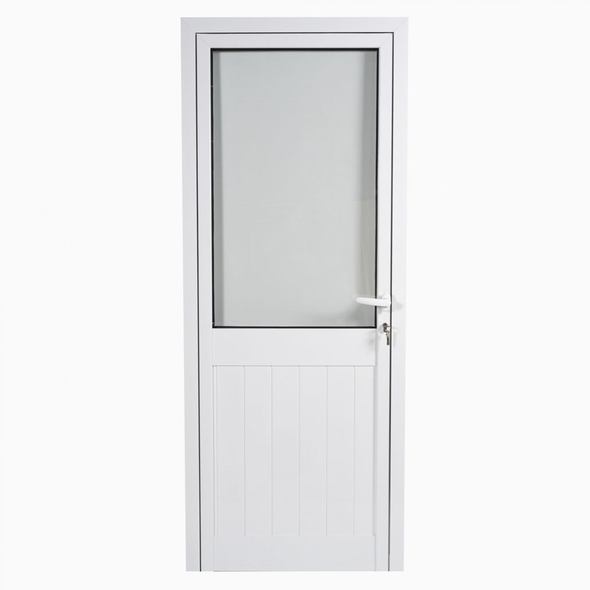 Porta Alumínio C/Vidro 200x80cm Direita Branca