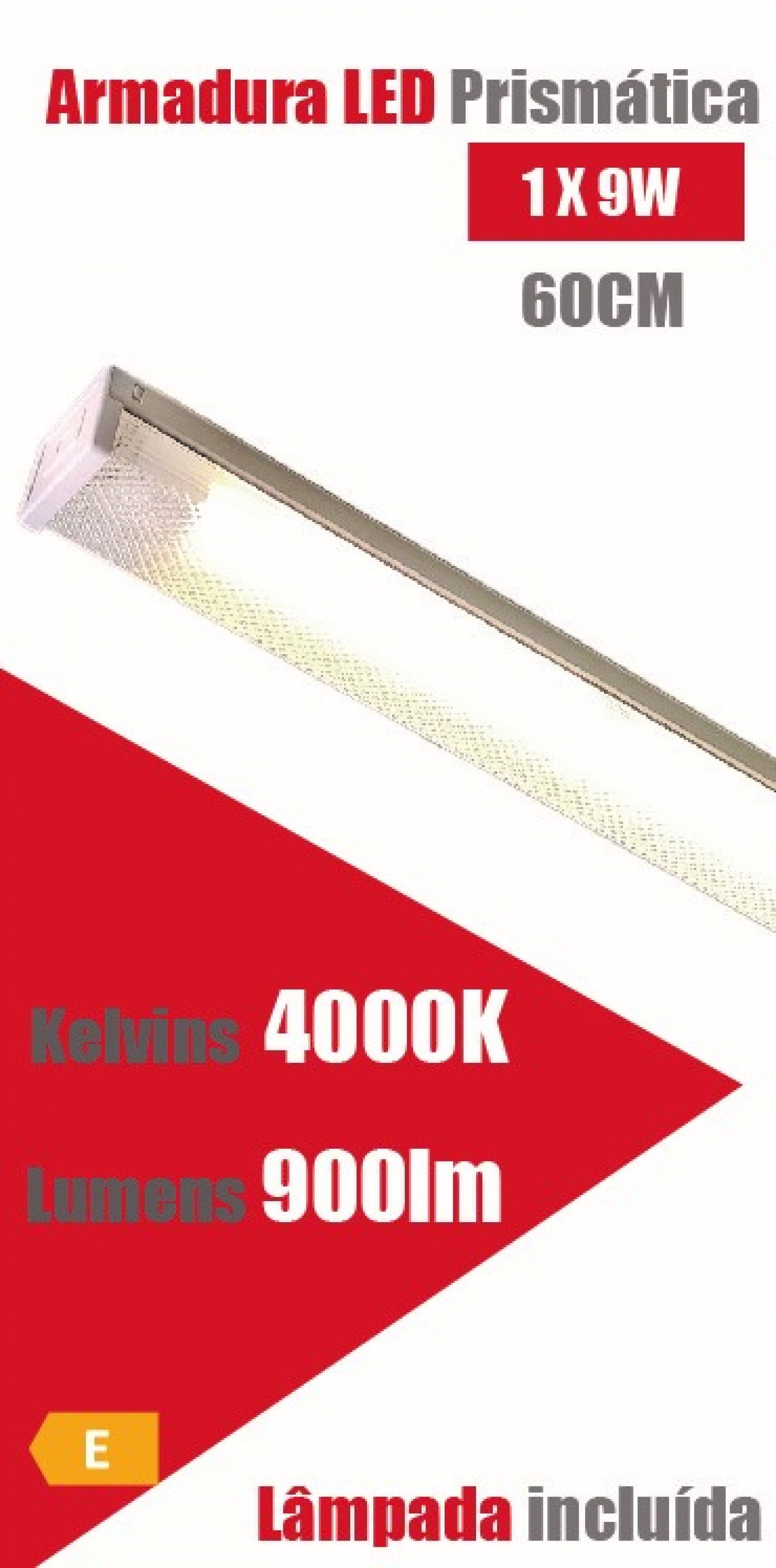 Armadura Led Prismástica 1x9w 60cm