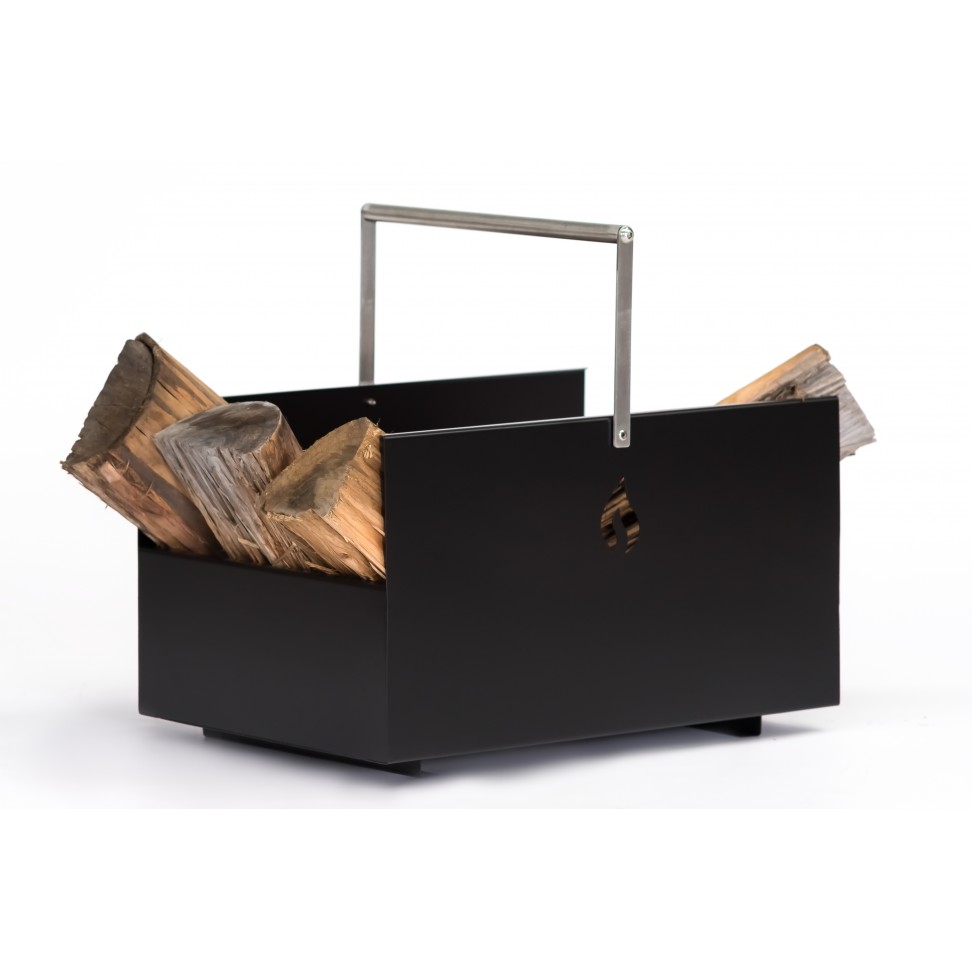 Cesta paraLareira Metal Preto