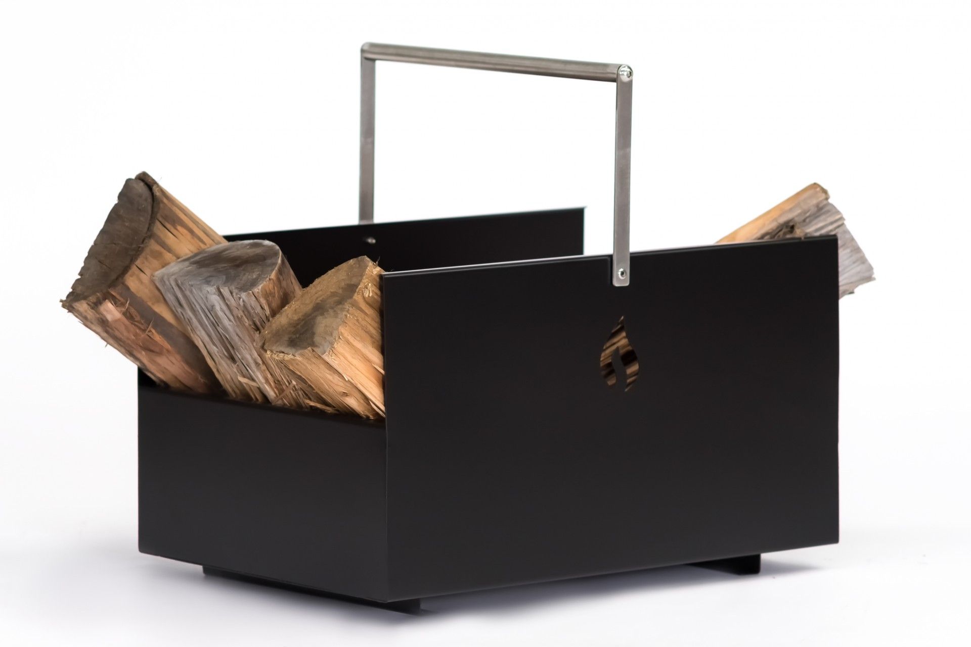 Cesta P/Lareira Metal Preto